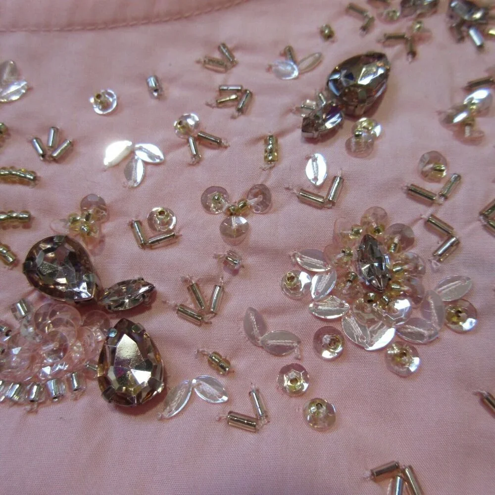 NWT J.Crew Collection Embellished Sleeveless Shell Top in Pink Cotton Poplin M